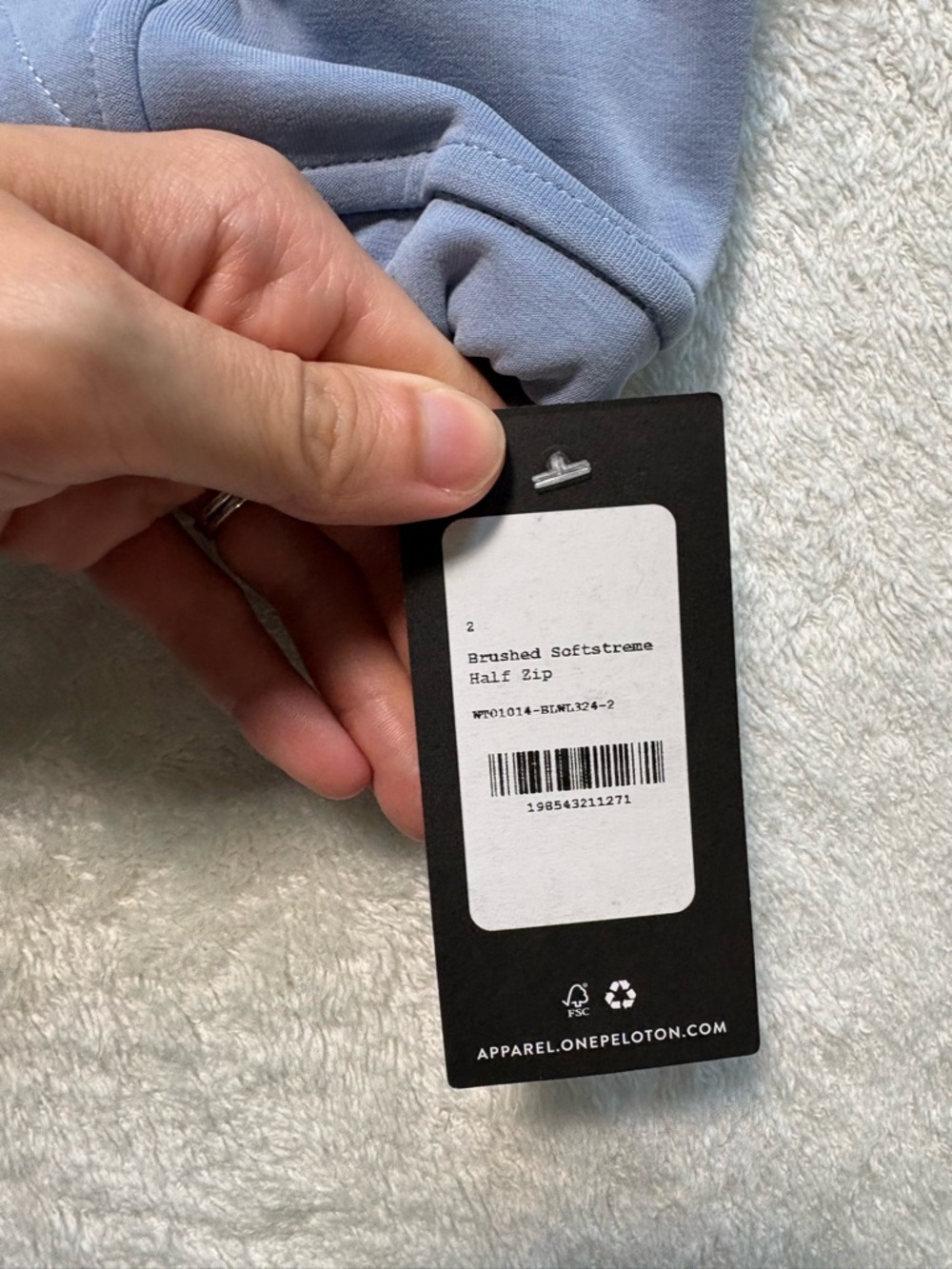 Lululemon Peloton Brushed Softstreme Half-Zip Pullover- Blue Willow - Picture 3 of 6